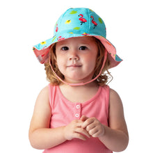 Load image into Gallery viewer, Kids/Baby UPF50+ Patterned Sun Hat - Flamingo/Fruit