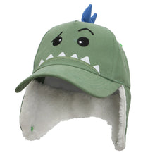 Load image into Gallery viewer, Kids Cap with Earflaps - Dino