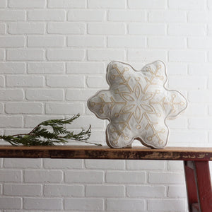 Golden Snowflake Cushion