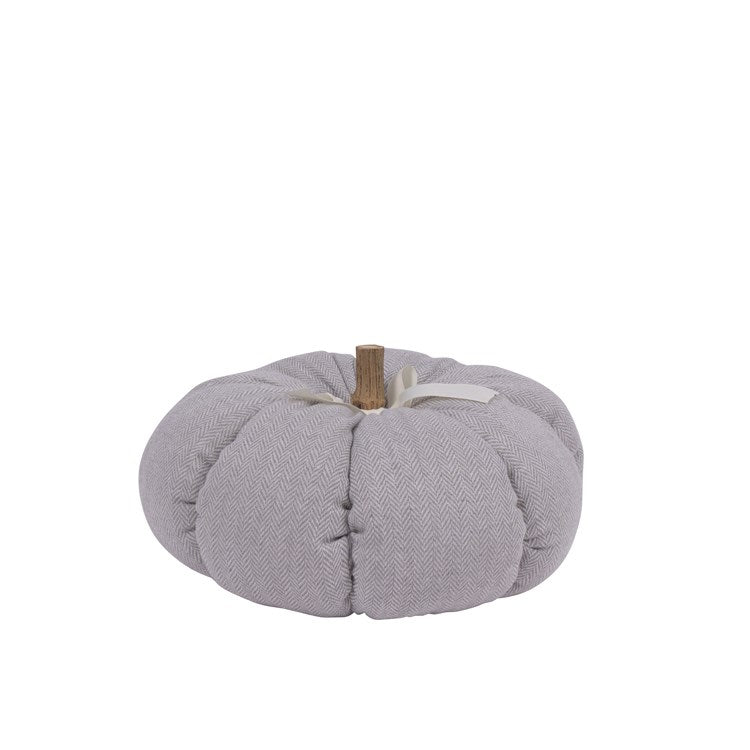 Grey Herringbone Pumpkin Cushion