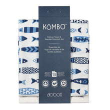 Load image into Gallery viewer, Swimming Fish Dishcloth &amp; Kitchen Towel Set
