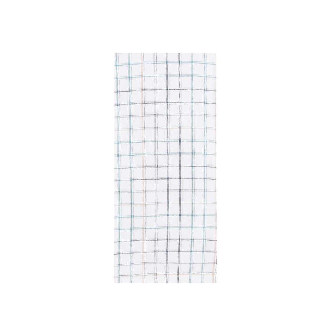 Blue Kitchen Check Single Terry Reverse Towel