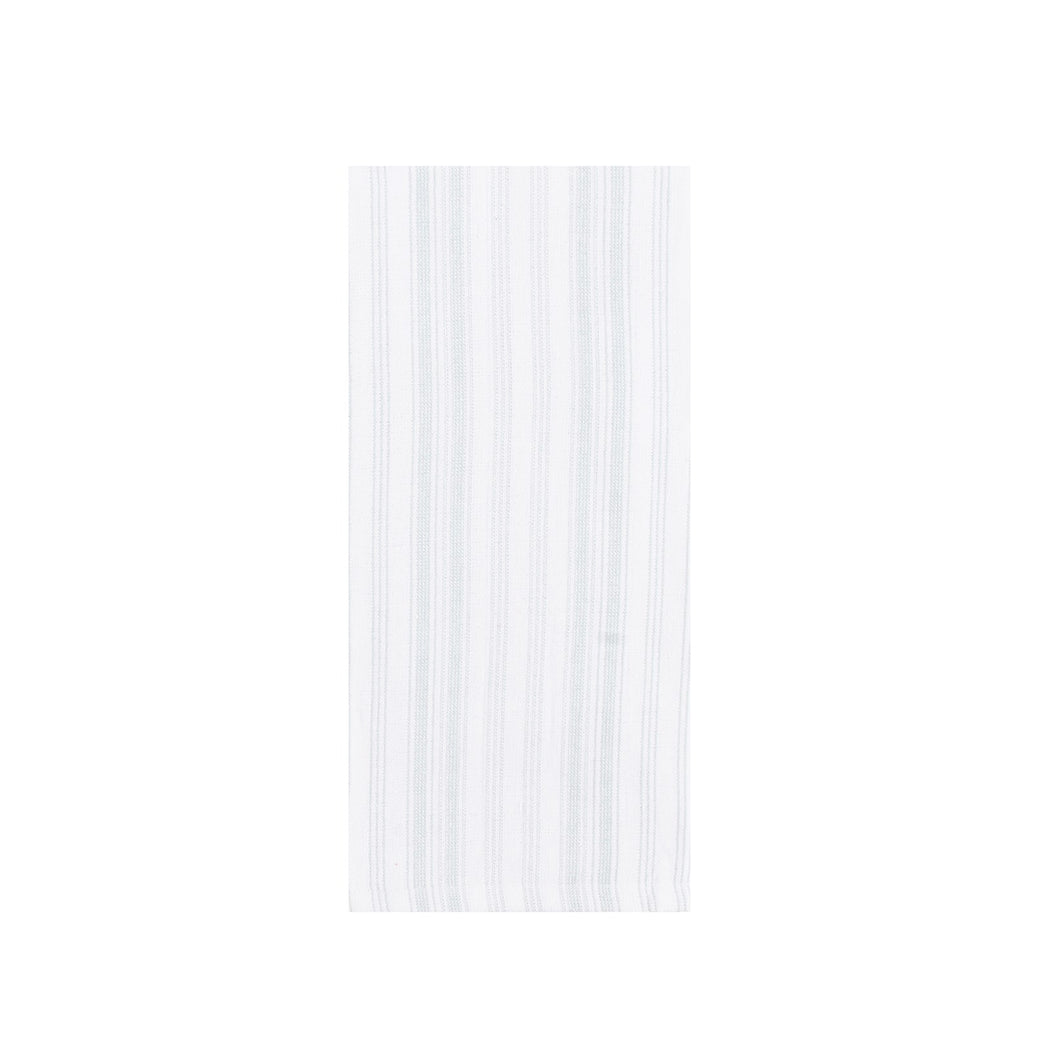 Soft Blue Pinstripe Single Terry Reverse Towel