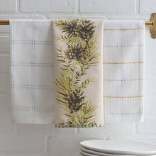 Load image into Gallery viewer, Shimmer Pine Cone Tea Towels - Set Of 3
