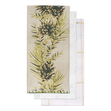 Load image into Gallery viewer, Shimmer Pine Cone Tea Towels - Set Of 3
