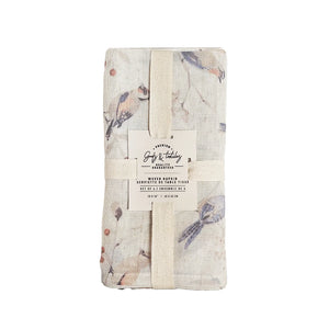 Birds Linen Blended Napkin - Set Of 4