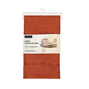 Russet Pumpkin Hemstitch Napkin - Set Of 4