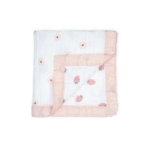 Classic Muslin Quilt 3Ply - Daisies & Strawberry