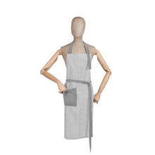 Load image into Gallery viewer, Chambray Stripe Adjustable Apron Charcoal
