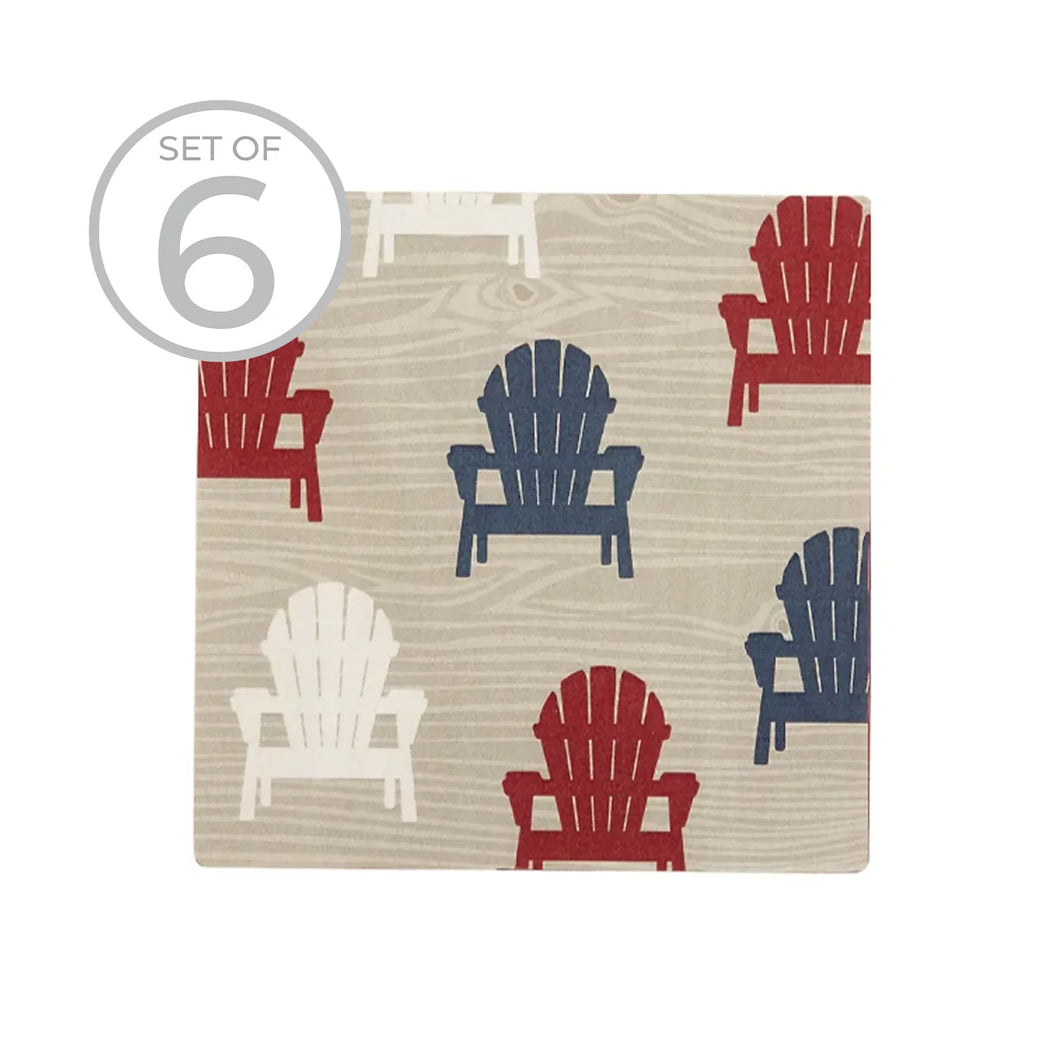 Adirondack Ceramic Coaster - Set Of 6