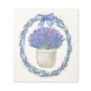 Lavender Wreath Dishcloth