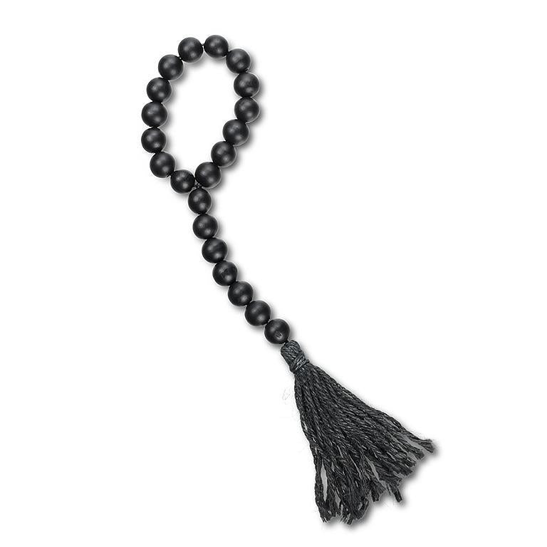 Loop Blessing Beads With Tassel - Black