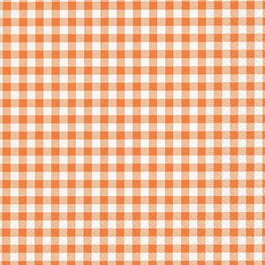 Orange Plaid Luncheon Napkins