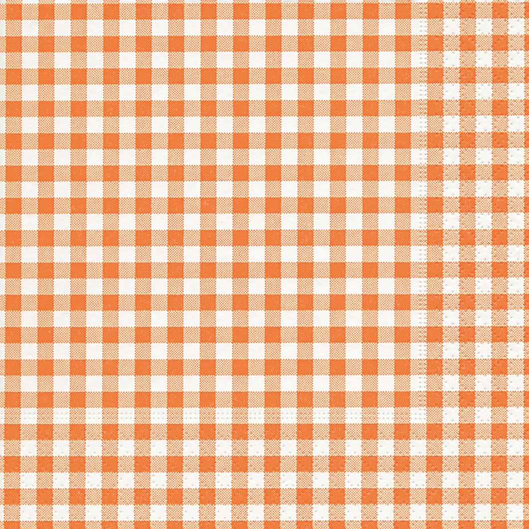 Orange Plaid Luncheon Napkins