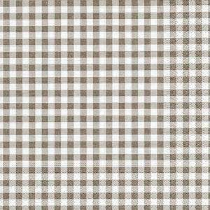 Taupe Plaid Luncheon Napkins