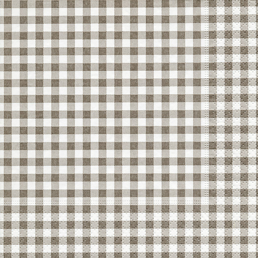 Taupe Plaid Luncheon Napkins