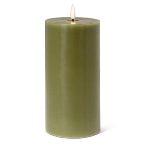 Luxlite Flameless 4x8" LED Pillar Candle - Green