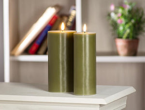 Luxlite Flameless 4x8" LED Pillar Candle - Green