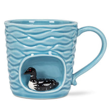 Load image into Gallery viewer, Wavy Mug with Loon
