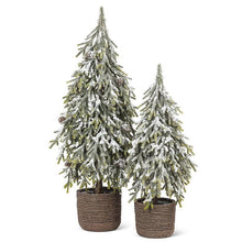 Load image into Gallery viewer, Small Heavy Snow Tree with Pinecones
