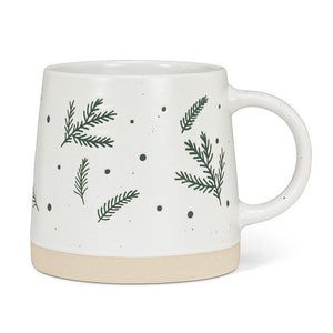 Wide Base Mug with Pine Branches