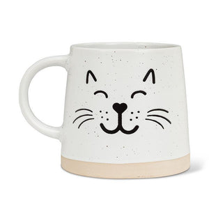 Wide Base Mug with Cat Face