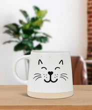 Load image into Gallery viewer, Wide Base Mug with Cat Face
