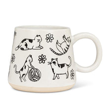 Load image into Gallery viewer, Oversized Mug with Cat Drawings
