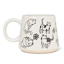 Load image into Gallery viewer, Oversized Mug with Cat Drawings
