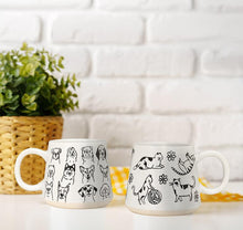 Load image into Gallery viewer, Oversized Mug with Dog Drawings
