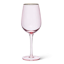 Load image into Gallery viewer, Optic Wine Glass with Gold Rim
