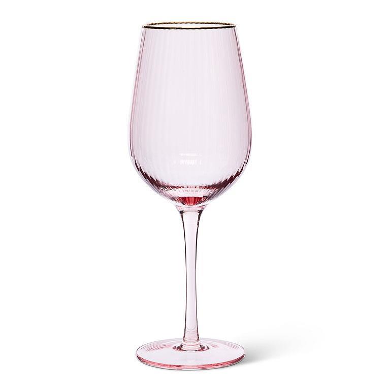 Optic Wine Glass with Gold Rim