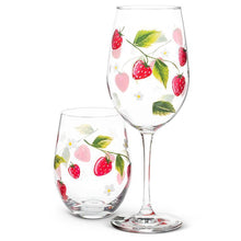 Load image into Gallery viewer, Strawberries &amp; Flowers Stemless Glass
