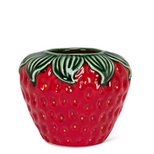 Load image into Gallery viewer, Strawberry &amp; Leaf Wide Vase
