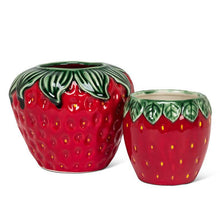 Load image into Gallery viewer, Strawberry &amp; Leaf Wide Vase
