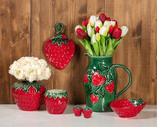 Load image into Gallery viewer, Strawberry &amp; Leaf Wide Vase
