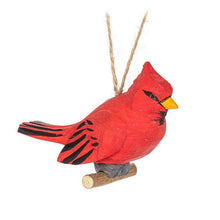 Load image into Gallery viewer, Carved Cardinal on Branch Ornament
