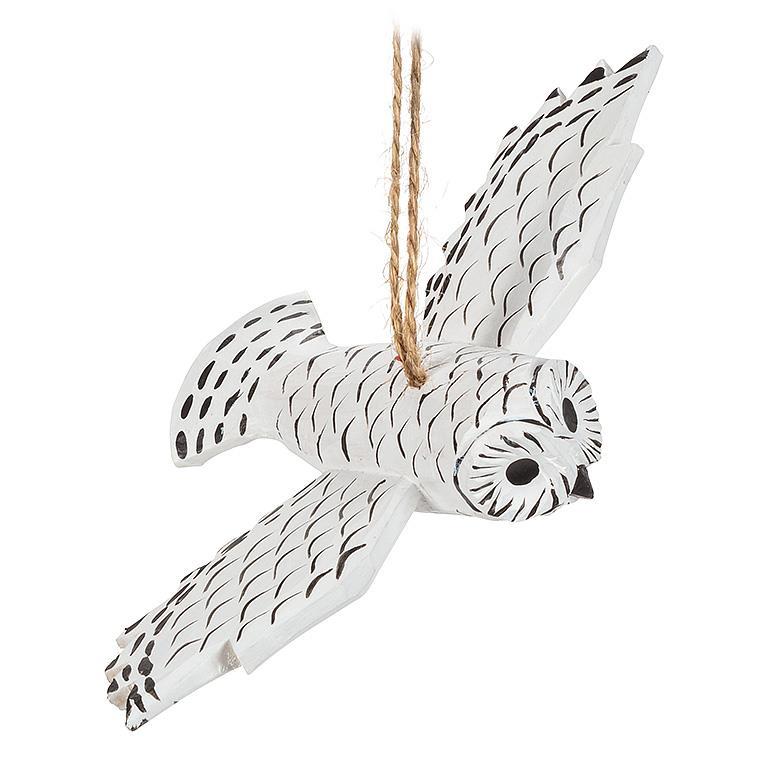 Flying Snowy Owl Ornament