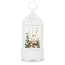 Load image into Gallery viewer, Owl &amp; Birds in Cage Glitter LED Lantern
