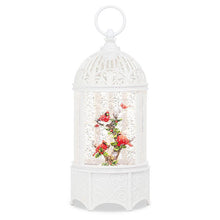 Load image into Gallery viewer, Cardinals in Cage Glitter LED Lantern
