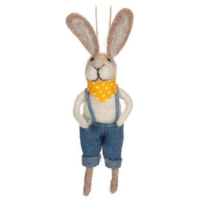 Rabbits in Overalls Ornament - Assorted