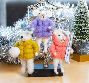 Puffy Coat Animal Ornament - Assorted