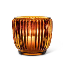 Load image into Gallery viewer, Amber Small Ribbed Votive
