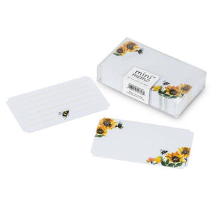 Sunflower & Bee Mini Note Cards - 50 Pieces