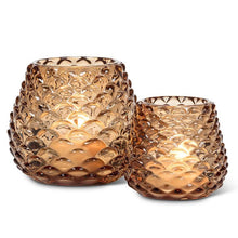 Load image into Gallery viewer, Small Amber Pinecone Tealight
