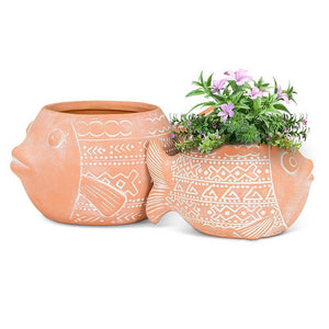 Large Wide Fish Planter