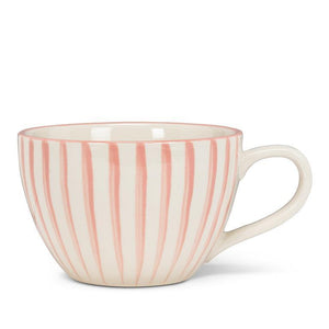 Pink Striped Latte Mug
