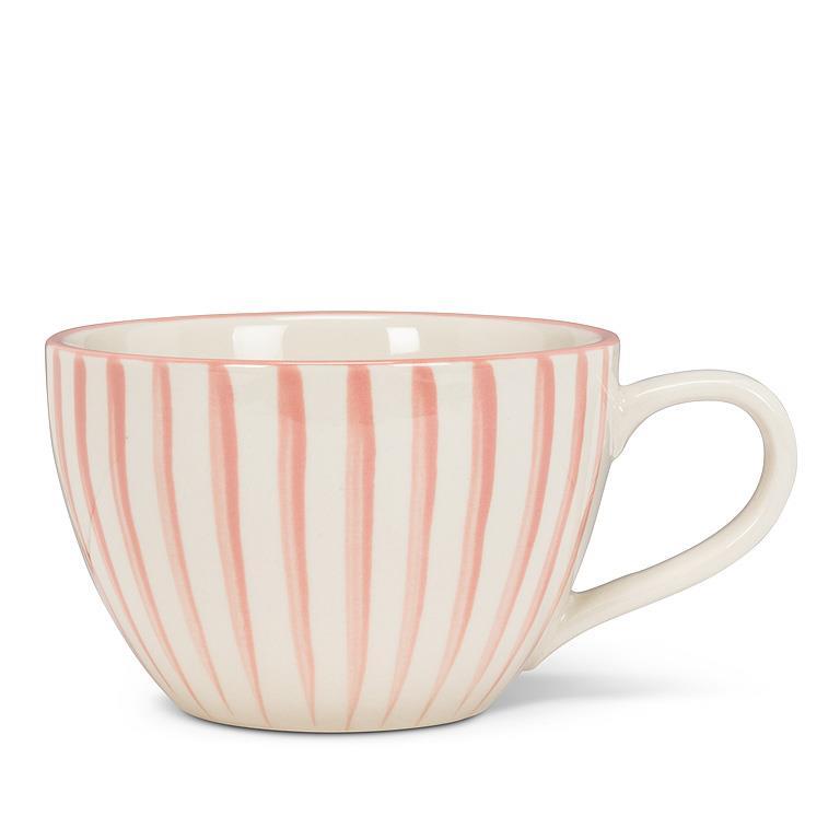 Pink Striped Latte Mug