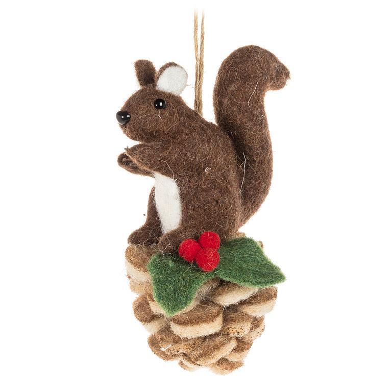 Squirrel on Pinecone Ornament