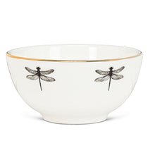 Load image into Gallery viewer, Dragonfly Small Bowl with Gold Rim
